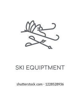 Ski Equiptment linear icon. Modern outline Ski Equiptment logo concept on white background from Winter collection. Suitable for use on web apps, mobile apps and print media.