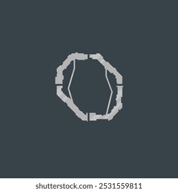 Ski Fi Hud Futuristic Asymmetric Frame Logo Military Game UI Element Isolated Vector Design