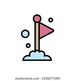 Ski Flag Icon Vector Illustration