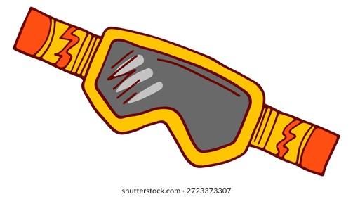 Dibujo de gafas de esquí. Gafas de actividad de invierno doodle