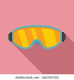 Ski glasses icon. Flat illustration of ski glasses vector icon for web design