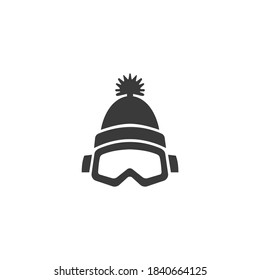 Ski Glasses Icon Isolated Black And White Vector Graphic