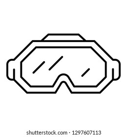 Ski glasses icon. Outline ski glasses vector icon for web design isolated on white background