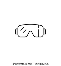 ski, glasses. sports line icon on white background.