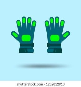 Ski gloves flat illustration