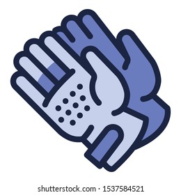 Ski gloves icon. Outline ski gloves vector icon for web design isolated on white background