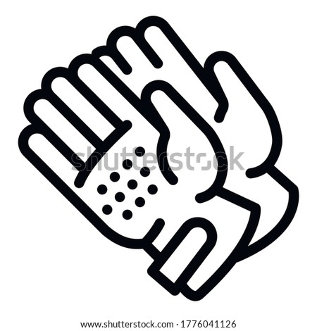 Ski gloves icon. Outline ski gloves vector icon for web design isolated on white background