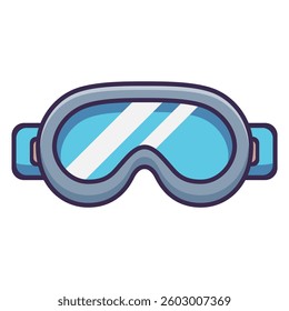 ski goggle accessories winter sport flat color vector illustration template design