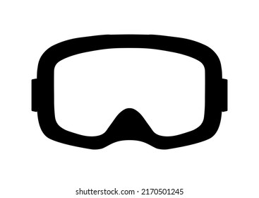 SKI GOGGLES WITH BLACK FRAME, BLACK SILHOUETTE ICON 