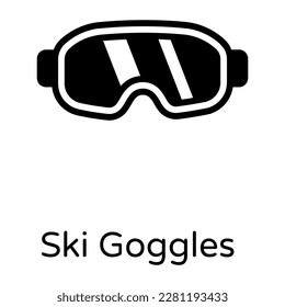 Ski goggles, an editable solid vector with scalable facility 