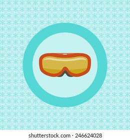 Ski goggles flat icon graphic illustration design