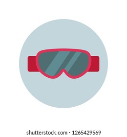 Ski goggles flat icon isolated on grey background. Simple sign symbol in flat style. Winter sports equipment Vector illustration for web and mobile design. 