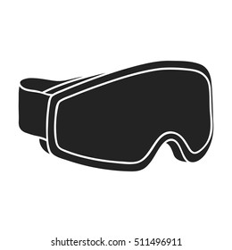 Ski goggles icon in black style isolated on white background. Ski resort symbol stock vector illustration.