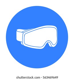 Ski goggles icon in black style isolated on white background. Ski resort symbol stock vector illustration.