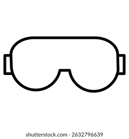 Ski goggles icon Black and white outline vector