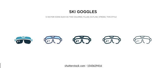 ski goggles icon in different style vector illustration. two colored and black ski goggles vector icons designed in filled, outline, line and stroke style can be used for web, mobile, ui