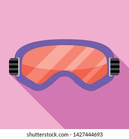 Ski goggles icon. Flat illustration of ski goggles vector icon for web design