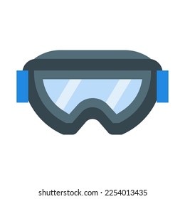 Ski goggles icon in flat style vector, ski sport, winter sport