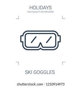 ski goggles icon. high quality line ski goggles icon on white background. from holidays collection flat trendy vector ski goggles symbol. use for web and mobile