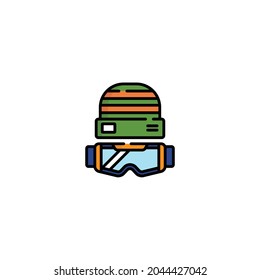 Ski Goggles Icon Isolated On White Background