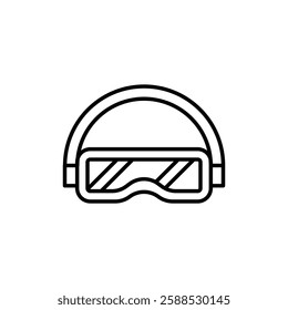 Ski goggles icon logo sign set vector outline