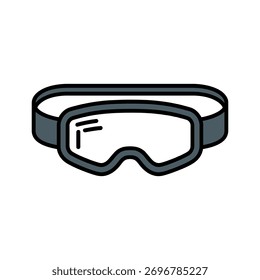 Icono de gafas de esquí sobre fondo blanco Ilustración de Arte vectorial sobre fondo blanco.