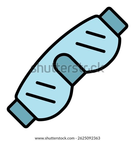 Ski goggles icon. Outline ski goggles vector icon color flat isolated