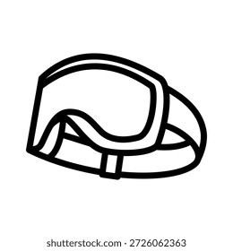 Ski goggles icon showing winter sport eyewear, protective cold weather gear, and outdoor accessory for snowy environments and extreme seasonal conditions.
