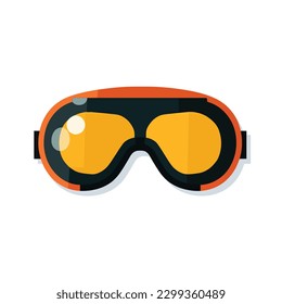 Ski goggles icon. Vector illustration. Flat design.