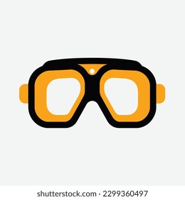 Ski goggles icon. Vector illustration. Flat design.