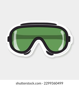 Icono de gafas de esquí. Ilustración vectorial. Diseño plano.