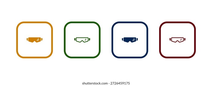 Icono de las gafas de esquí Ilustración vectorial. Icono de las gafas de esquí en diseño de color diferente.