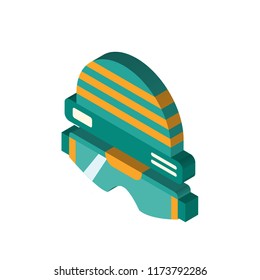 Ski goggles isometric left top view 3D icon