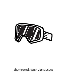 ilustración vectorial del logotipo de gafas de esquí