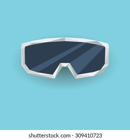 Ski goggles low poly 3d vector. Modern design winter sport sportswear. Eps10 vector illustration.