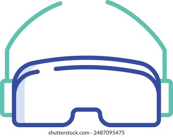 Ski Goggles outline color vector illustration