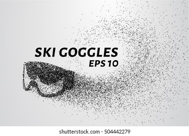 Ski goggles of the particles. Ski goggles are composed of circles and dots. Vector illustration