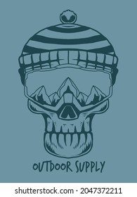 ski goggles skull print illustration