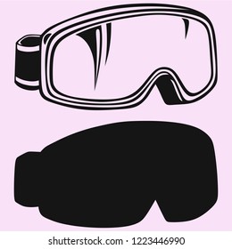 ski goggles or snowboard goggles vector silhouette 