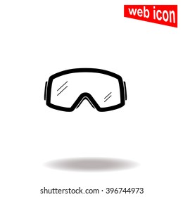 Ski goggles vector icon.