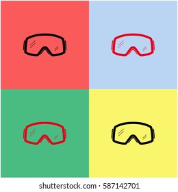 Ski goggles vector  icon.