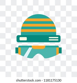 Ski goggles vector icon isolated on transparent background, Ski goggles logo concept