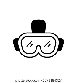 Ski goggles vector icon stock illustration