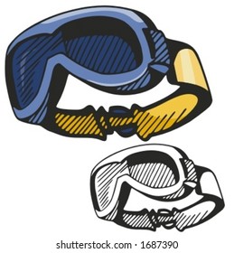 Ski goggles. Vector illustration