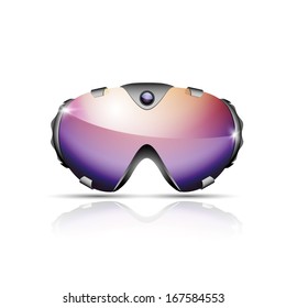 Ski goggles, vector illustration for your design, eps10, 2 layers.