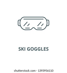 Ski goggles vector line icon, linear concept, outline sign, symbol