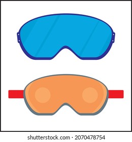 Ski goggles vector snow mask icon isolated on white. eps 10