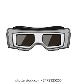 caricatura de soldadura de gafas de esquí. construcción de soldador, vidrio de trabajo, gafas de gafas de esquí signo de soldadura. símbolo aislado Ilustración vectorial