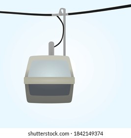Ski gondola. cabin. vector illustration