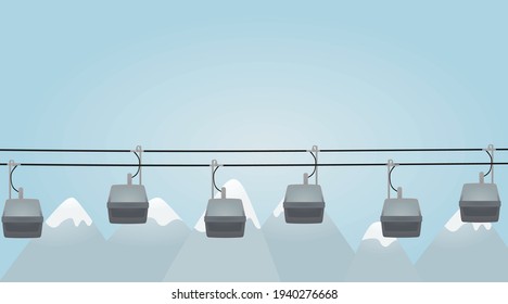 Ski gondola. cabin. vector illustration